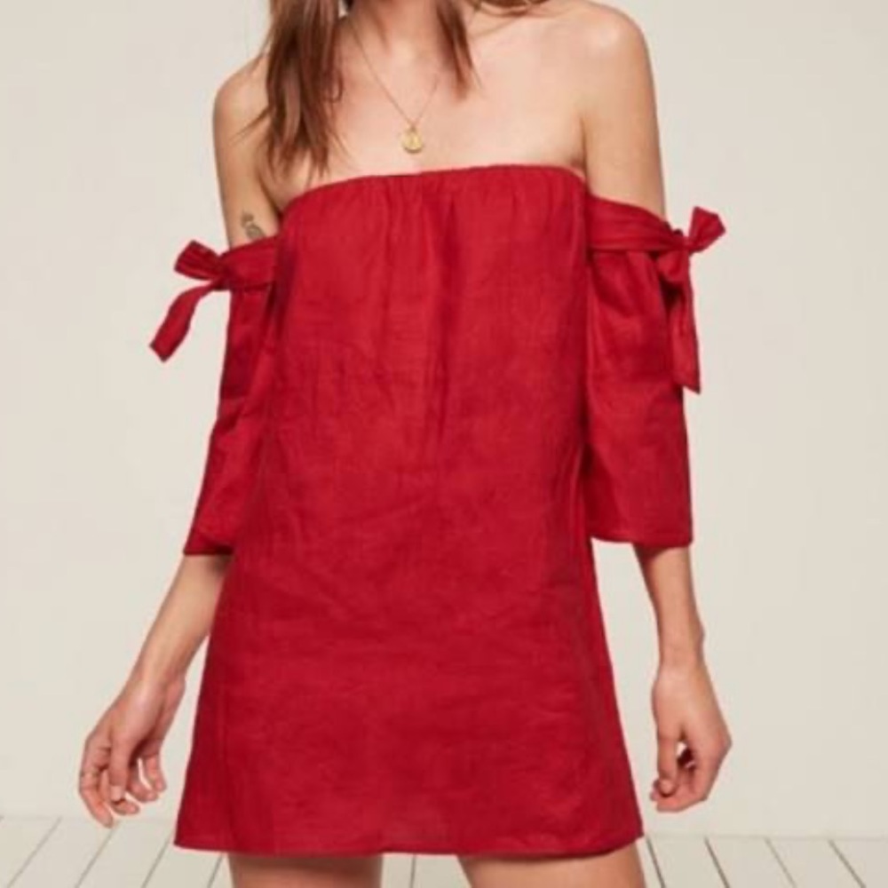 Reformation Carlita Linen Mini Dress